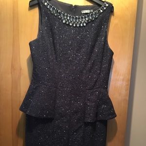 Grey metallic evening dress